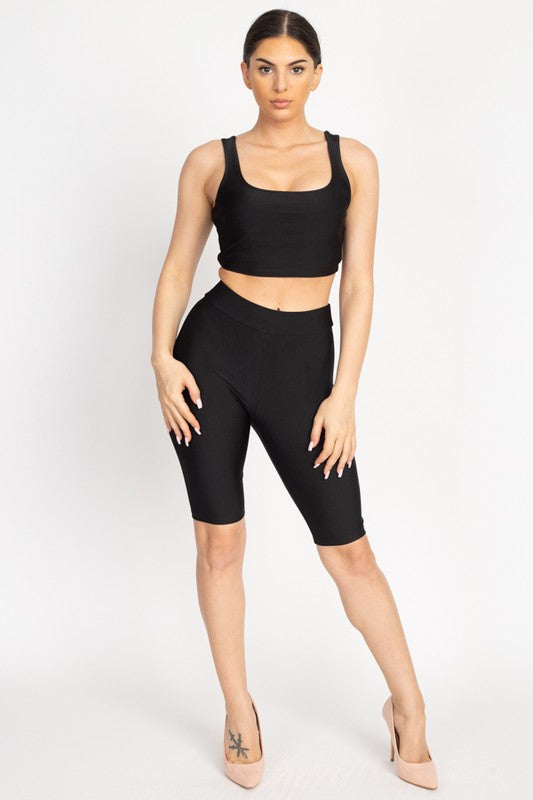 Boss Babe Crop Top and Biker Shorts Set-NYCOWLL