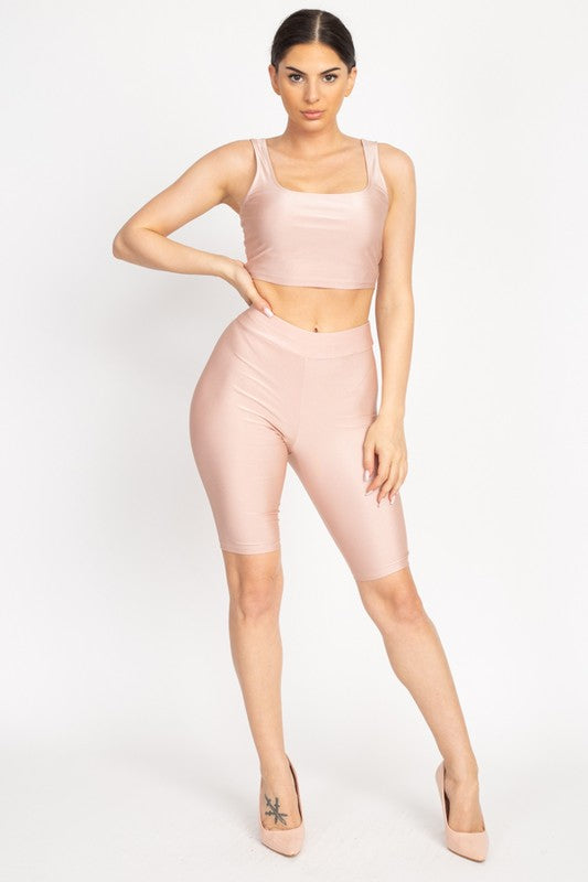 Boss Babe Crop Top and Biker Shorts Set-NYCOWLL