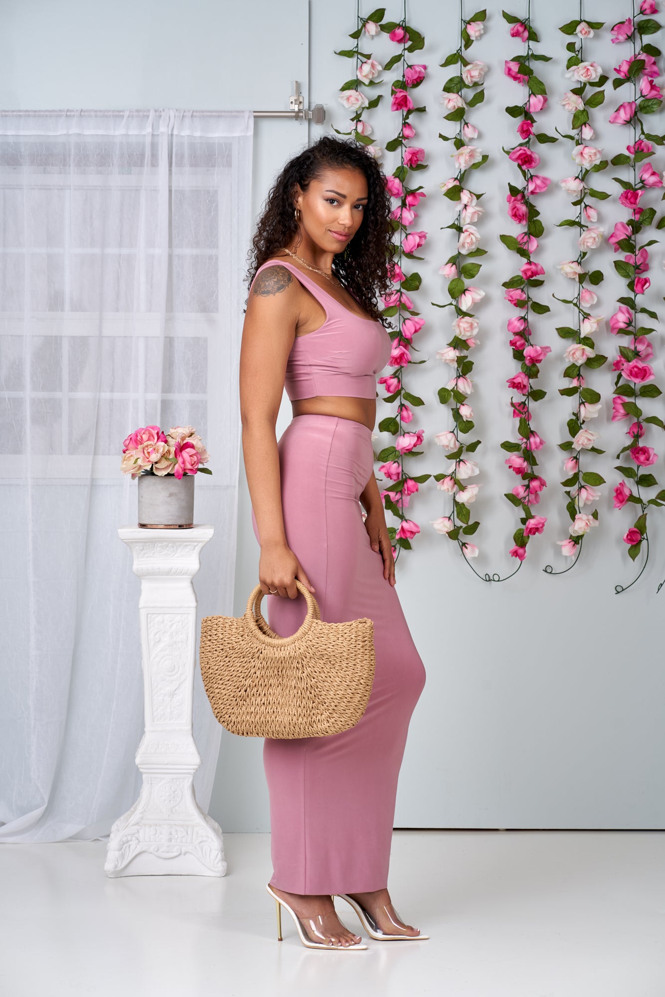 Glam and Sexy Long Skirt and Crop Top Set - NYCOWLL