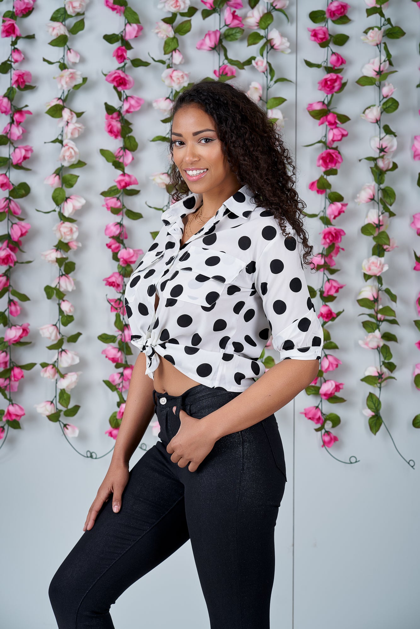 Milk & Cookies Polka Dot Top