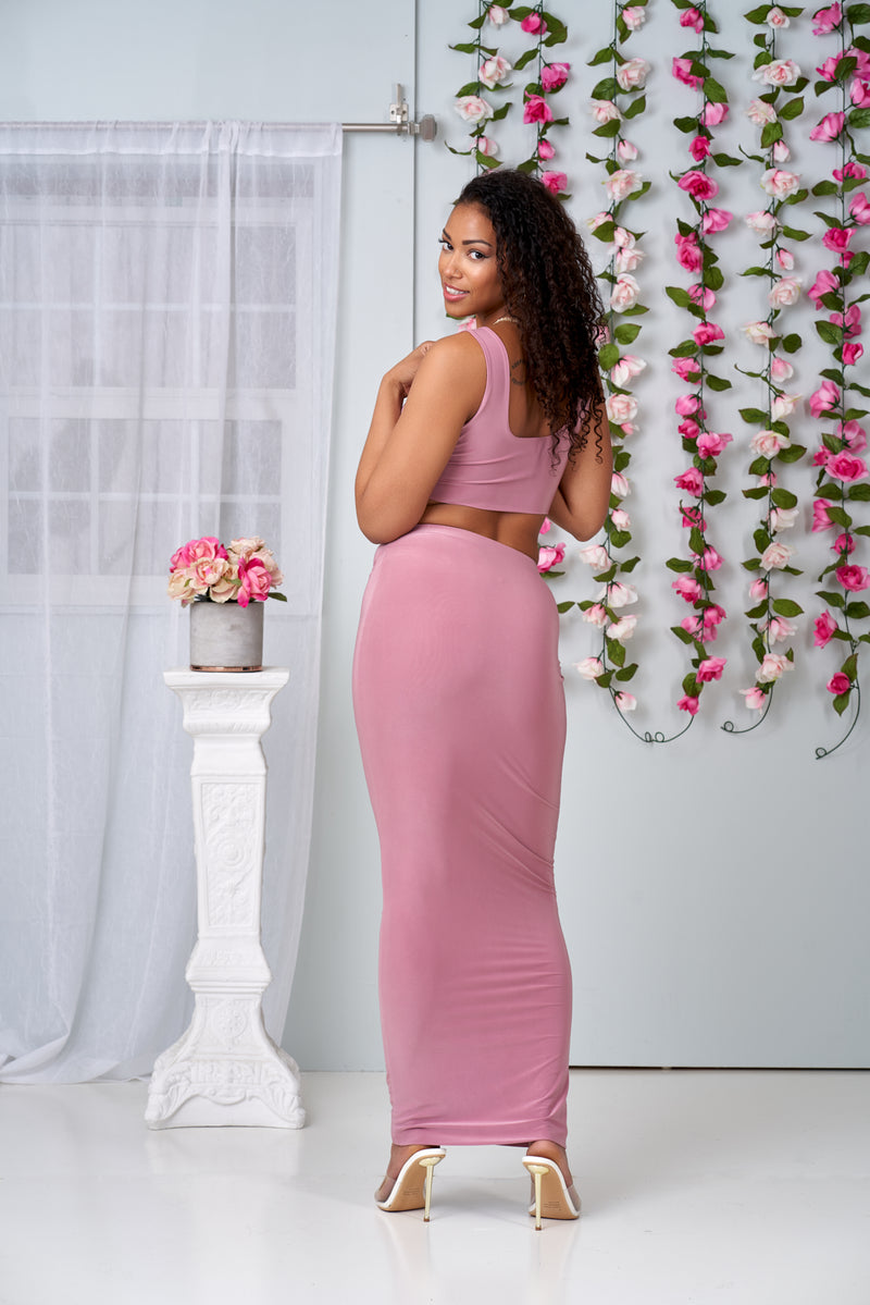 Glam and Sexy Long Skirt and Crop Top  Set - NYCOWLL