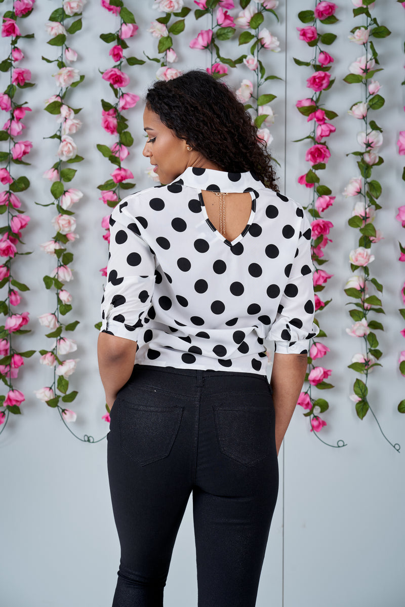 Milk & Cookies Polka Dot Top