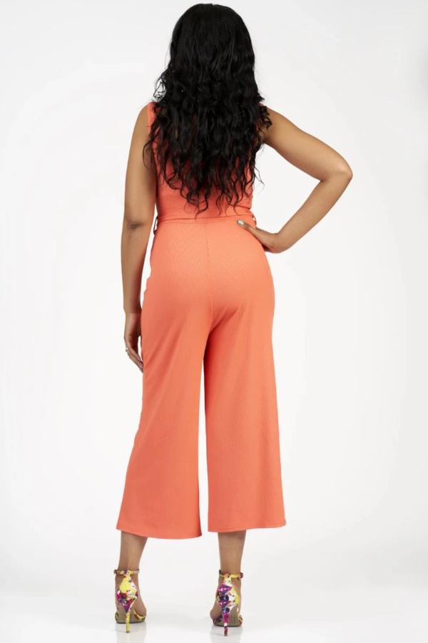 Essential Ribbed Jumpsuit (Peach)-NYCOWLL