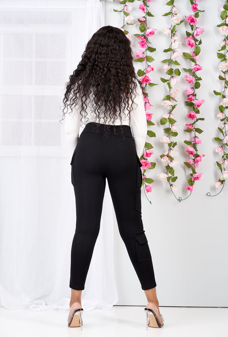 So Comfy Cargo Stretch Pants (Black)-NYCOWLL