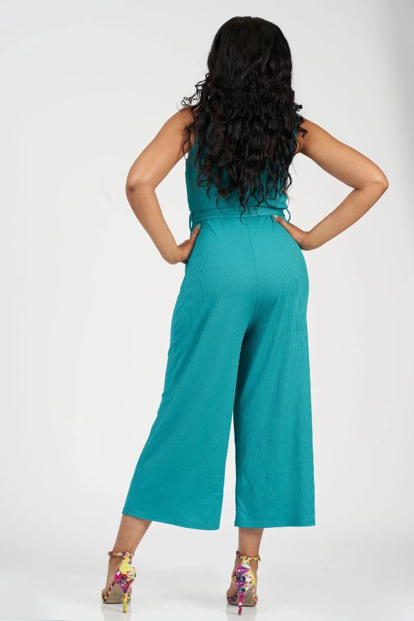 Essential Ribbed Jumpsuit (Teal)-NYCOWLL